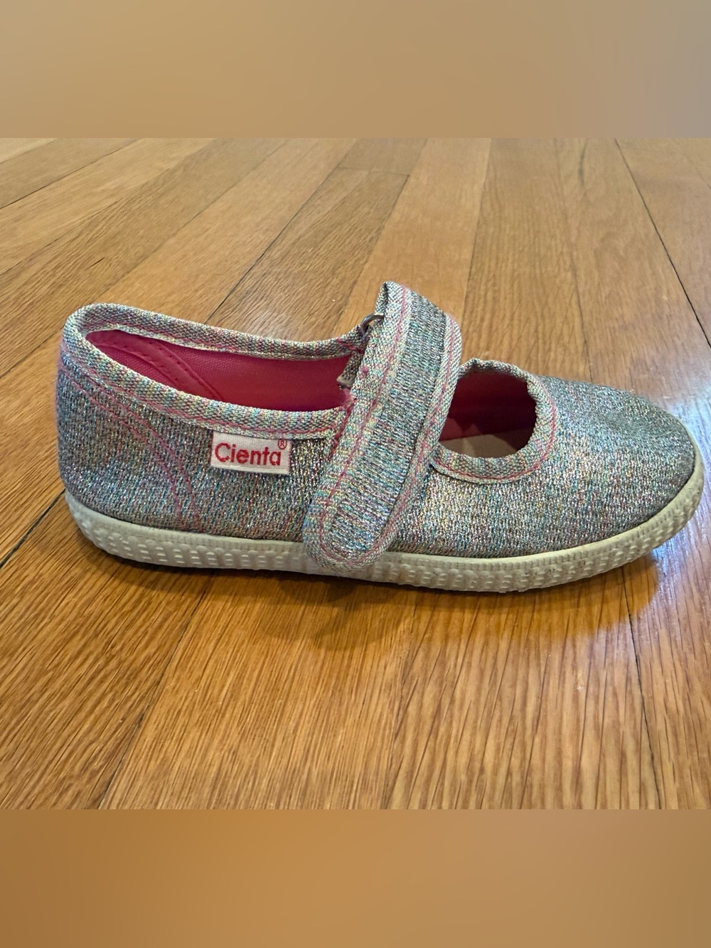 Cienta Girls Sparkle Multi-Color Mary Jane with Velcro